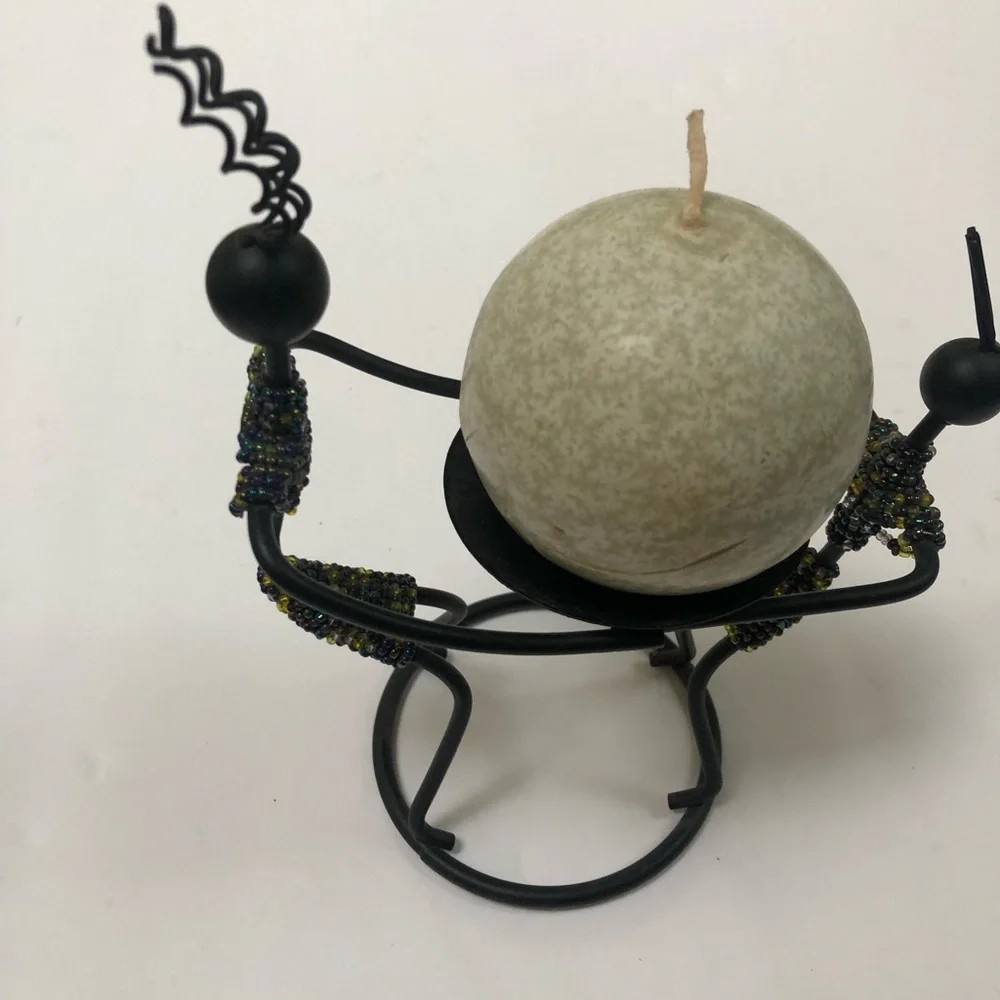 Tribal Mother‎ & Daughter Wire Candle Sculpture